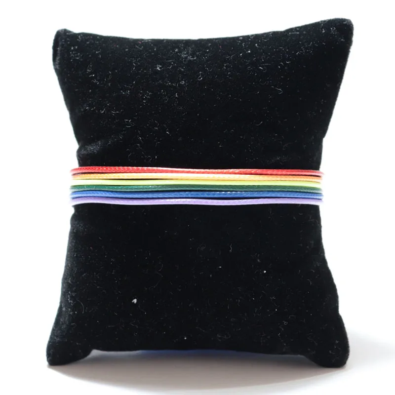 Минималистичный ручной Плетеный Радужный Браслет подвески для ЛГБТ-браслета