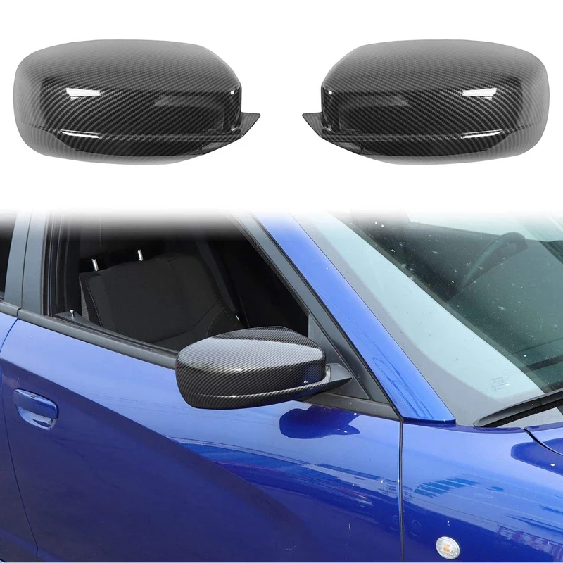 for 2011-2021 Dodge Charger Rearview Mirror &amp Door Handle Cover Decoration Trim Sticker ABS Carbon Fiber 6Pcs | Автомобили и