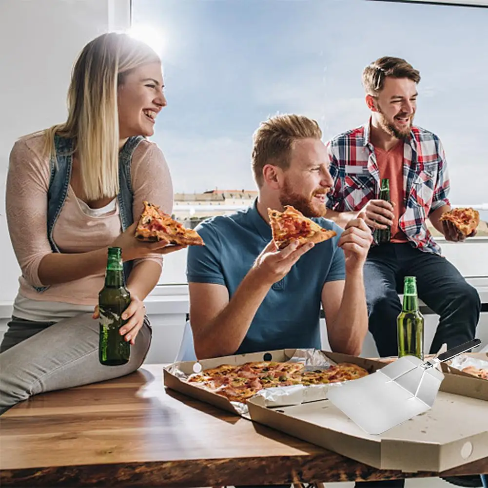 Горячая Складная лопата для пиццы из нержавеющей стали квадратная безопасная