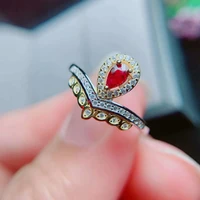 lanzyo 925 sterling natural new burning ruby rings ring fashion gifts for wedding gift j030566agh