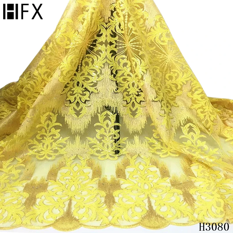 HFX Африканский цветок блесток вышивка высокое качество французское кружево