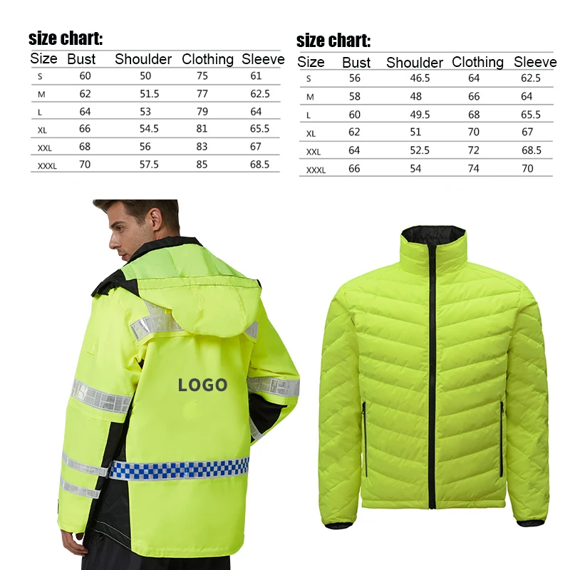 

SFVest High Visibility Reflective Waterproof Rain Warm Jacket Rainwear Coat + Down Jacket