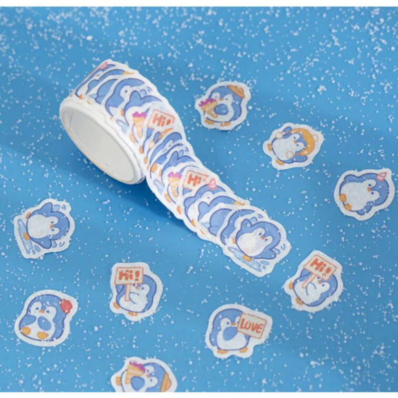 100 pcs /Roll Animals Penguin Puppy Cat Washi Tape Zoo Series Stickers Diary Handbook Decoration