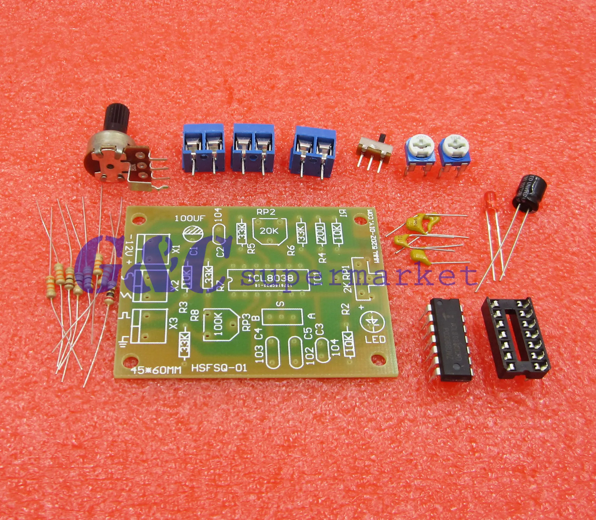 ICL8038 монолитный генератор сигналов Модуль DIY Набор синусоидальный квадратный