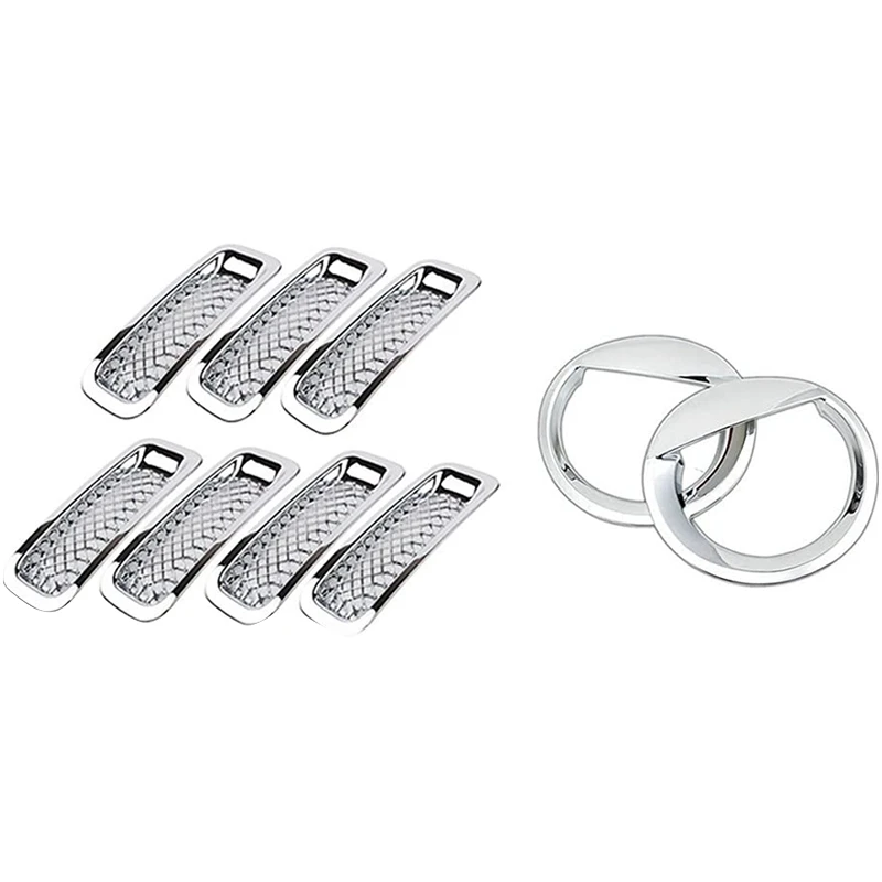 Передняя решетка гриль сетка Решетка Вставка комплект + Angry Eye стиль фар Крышка