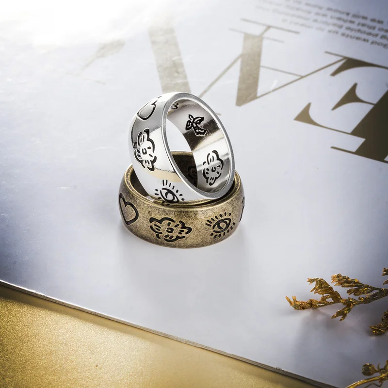 Модное кольцо с надписями для любви винтажная стальная титановая пара женщин