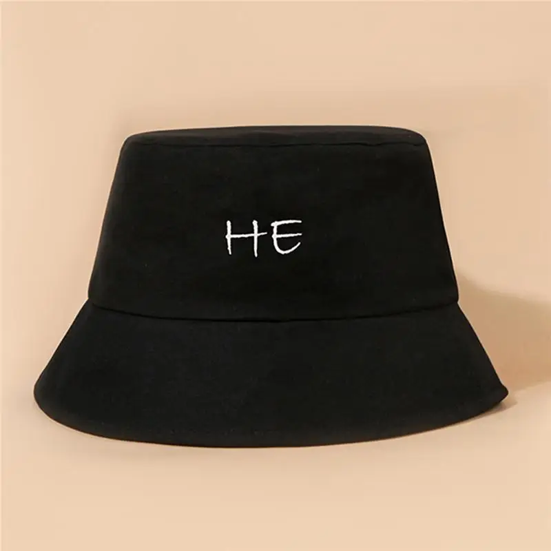 

New Style Fashion Letter He and She Bucket Hat Fisherman Hat Outdoor Travel Hat Sun Cap Hats for Men and Women 182