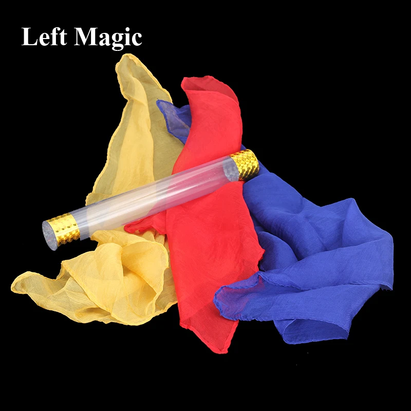 

The Crystal Tube With Silk/Silk Blow PVC Tube Magic Tricks Stage Illusion Accessories Props Gimmick Props Scarve Linking Magica