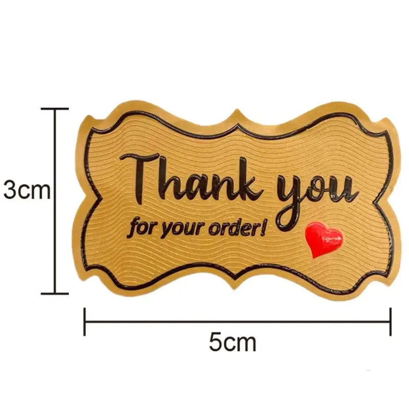 

250pcs/roll Stereoscopic Handmade Thank You For Your Order Stickers Natural Kraft Seal Labels for Baking Gift Packaging