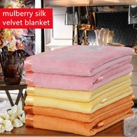 alherff brand china blanket for bed 100 silk velvet bed cover mulberry silk comfortable warmful blankets on sales