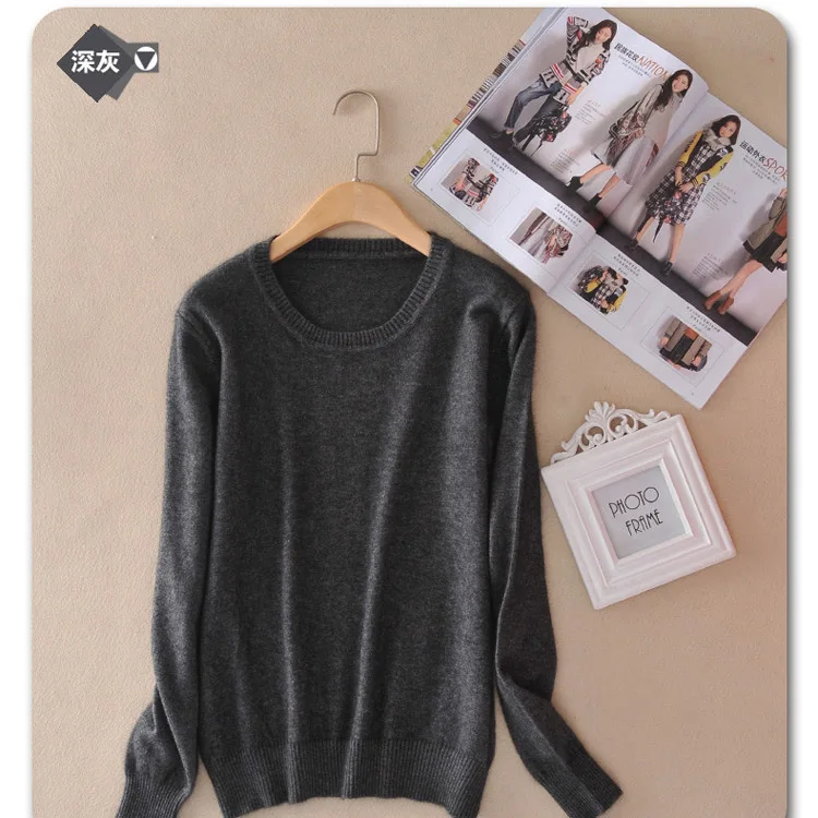 Женские свитера зимние топы свитер с круглым вырезом Женский облегающий пуловер