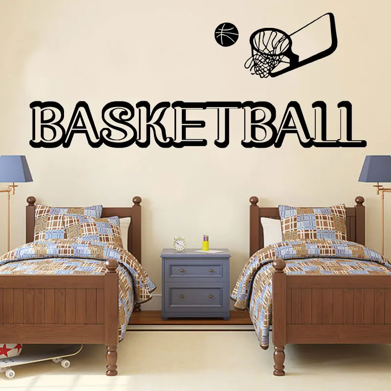 

Basketball theme wall stickers basket frame decals home decoration mural school classroom art decals boy room decoration lq18