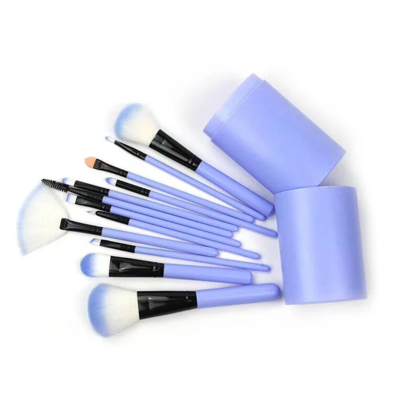 12 Pcs/Set Portable Beginner Makeup Brush Multifunctional Eyeshadow Eyebrown Make up Brushes Cylinder Set With Box | Красота и