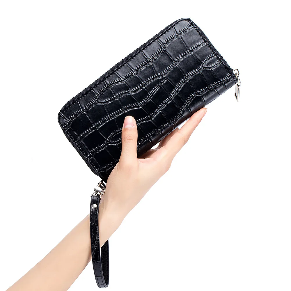 

2021 New Long Zipper Wallet Stone Pattern Large-capacity Leather Fashion Fashion Women Clutch Handbag