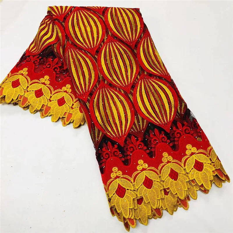 

African Lace Fabric 2021 High Quality Orange Tulle Lace For Women Party