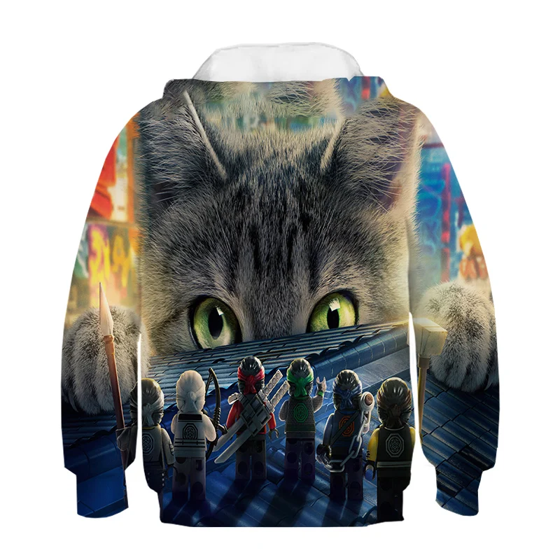 

Spring Fall 2021 Long Sleeve Ninja Hoodie Kids Clothing Legoe 3D Printed Cartoon Boys and Girls Top Coat Pullover