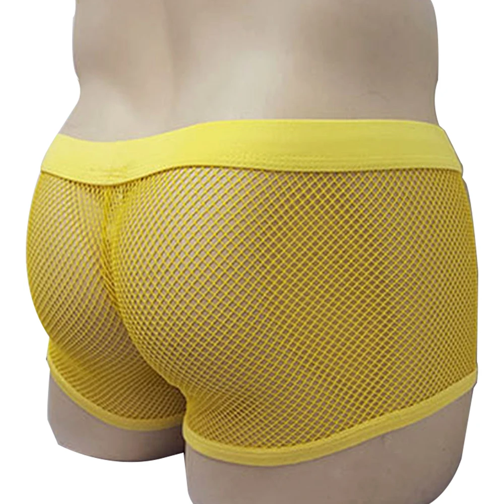 Сетка Для мужчин трусы боксеры дышащие трусики нижнее белье размера плюс высокое