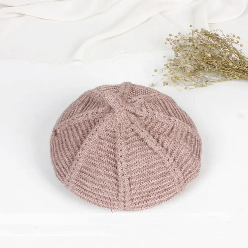 Однотонный теплый берет для мальчиков и девочек 3-8 лет | Аксессуары одежды