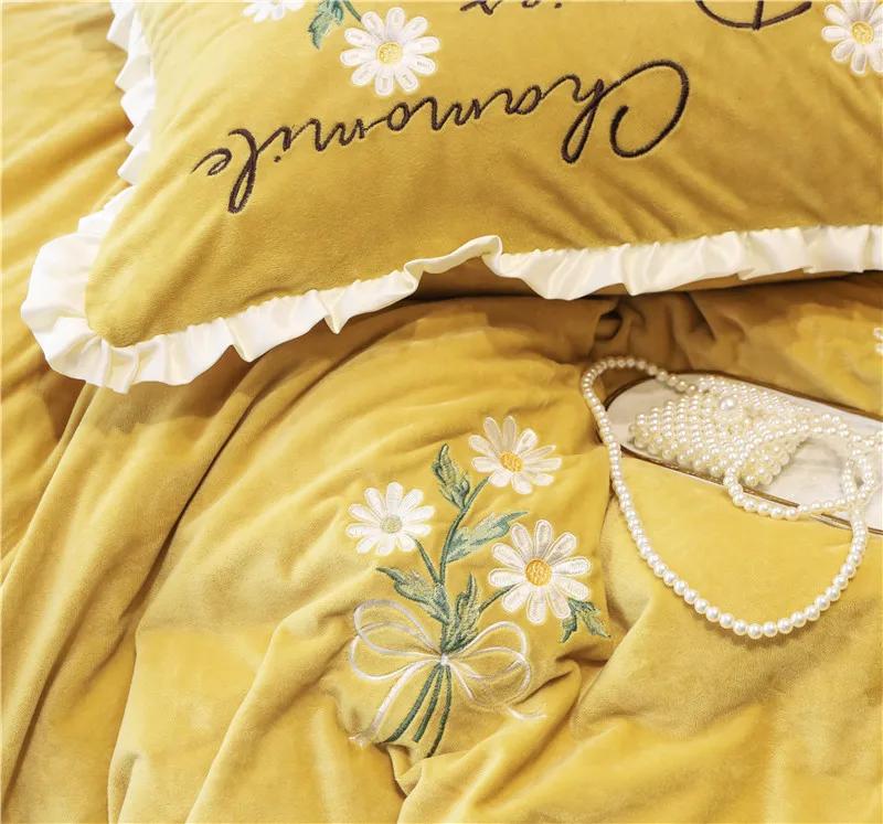 Корейский стиль принцессы ромашки зимний бархатный флисовый фланелевый набор