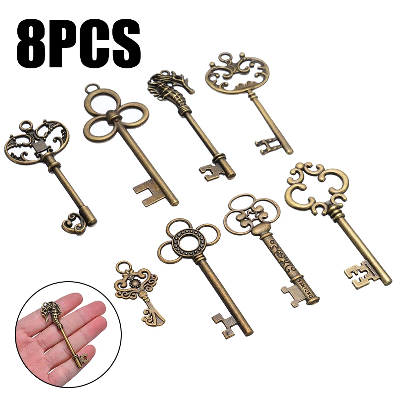 8 шт. большие винтажные ключи скелеты в античном стиле|Статуэтки и миниатюры| |