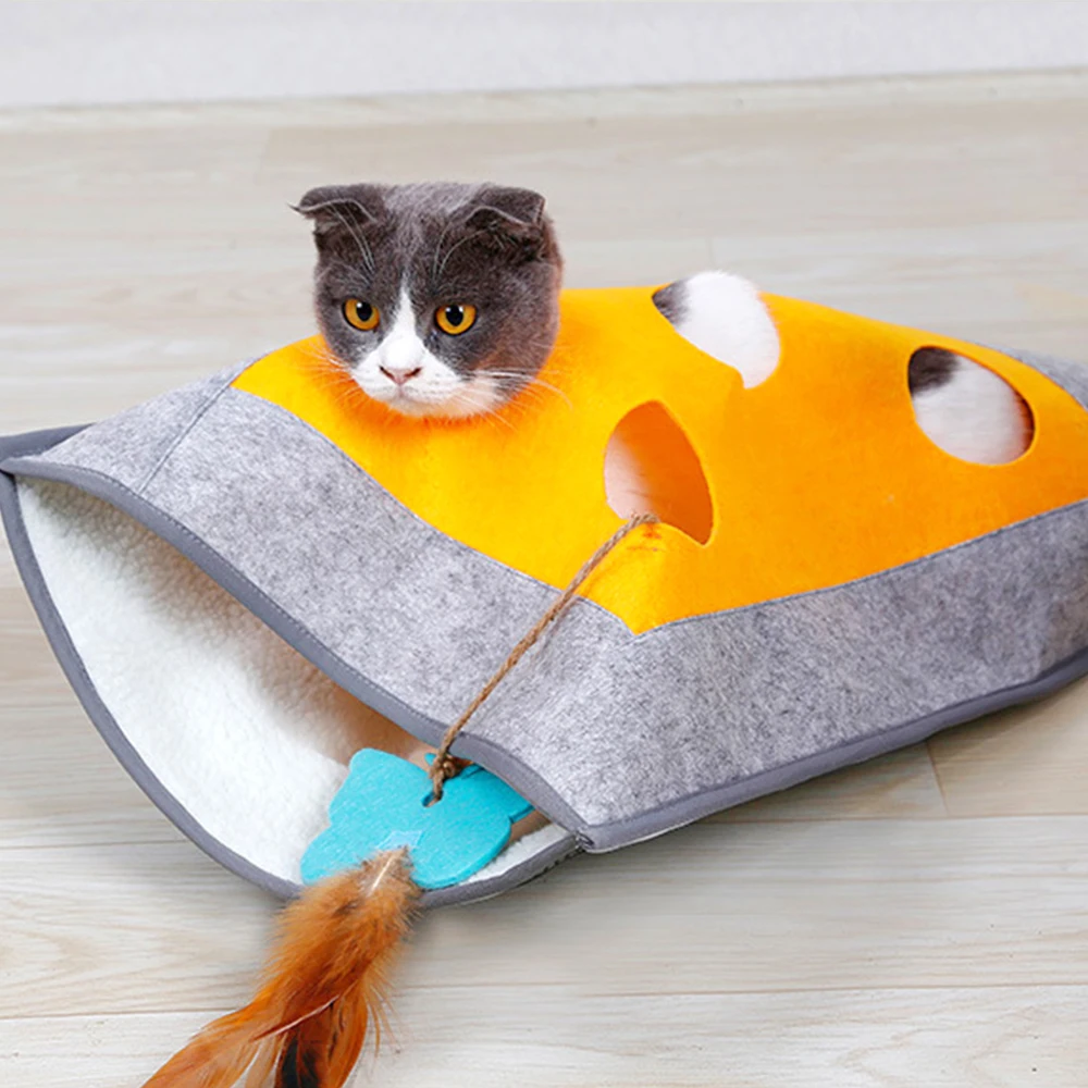 Одеяло для домашних животных игровой коврик с отверстиями туннель кошек