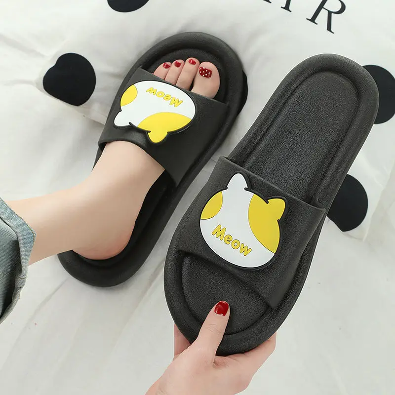 

Slippers female summer couple cartoon indoor and outdoor bath antiskid home slippers men