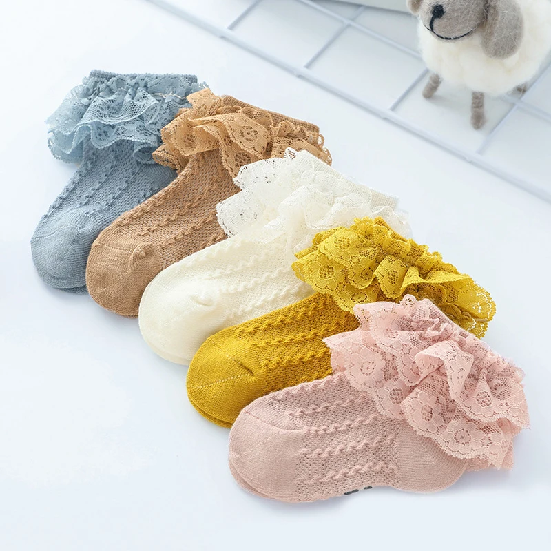 

Sweet baby girls lace socks summer cotton mesh infant kids floor socks for girls booties socks children skarpetki chaussettes