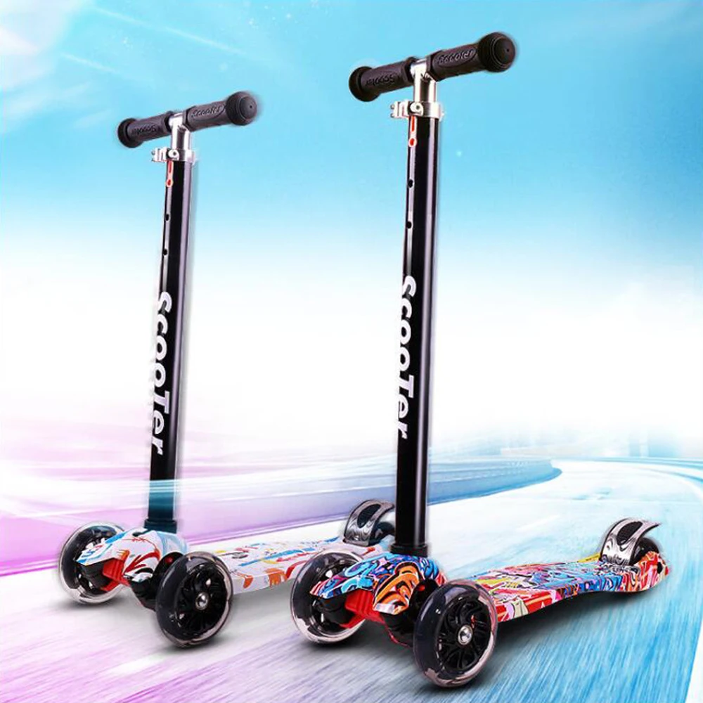 Складной скутер способный преодолевать Броды для детей 3 х колесный