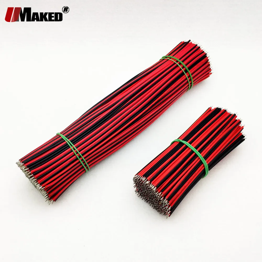 

50 шт., 22AWG светодиодные кабели L: 10 см, 20 см, 30 см, 2-контактный луженый медный красный и черный провод для 5050 5730, удлинительные провода питания светодиодной ленты, подключение