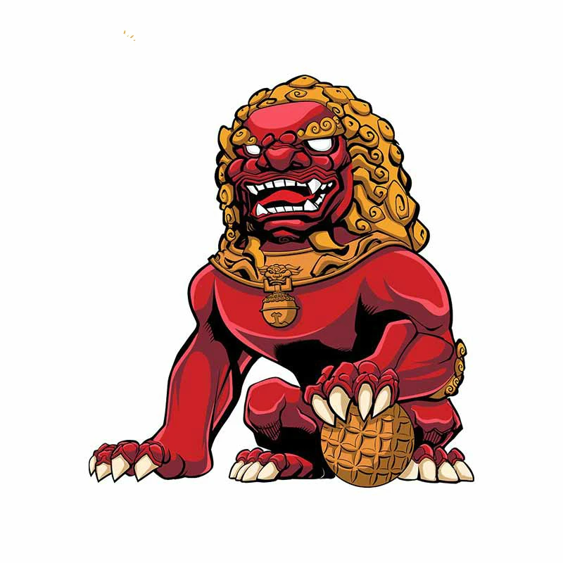 Автомобильные наклейки с китайским львом красный водостойкие подходит для