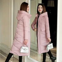 plus size 3xl women parkas winter hooded warm coat slim cotton padded basic jacket female casual long outwear feminina 2021 new