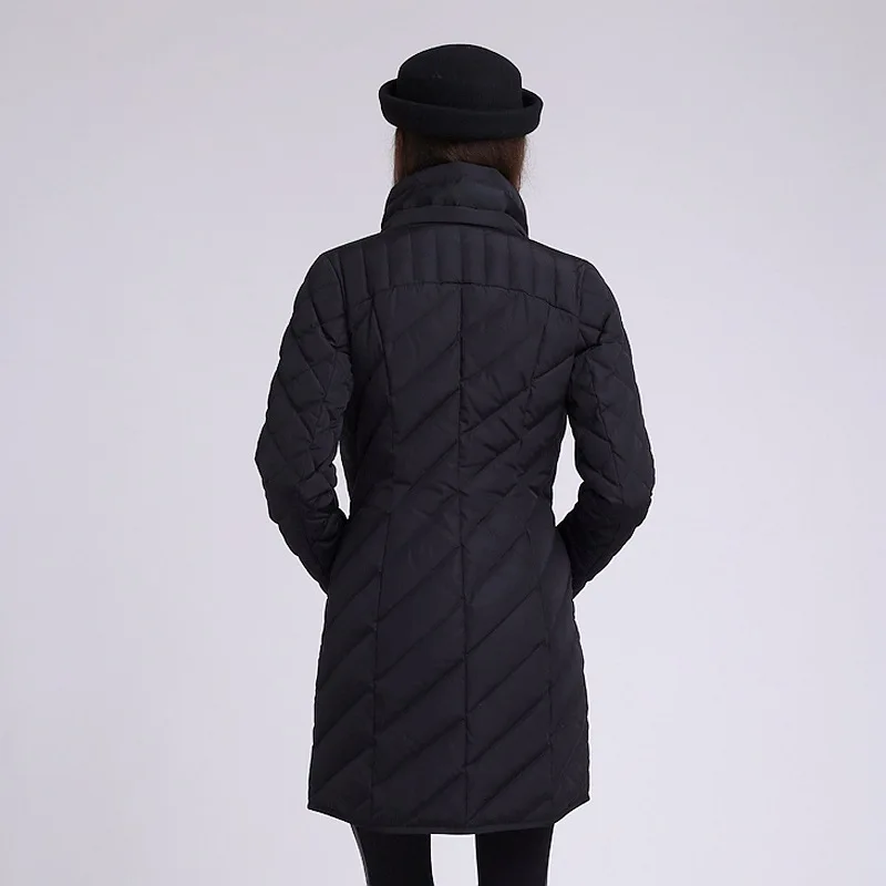 Европейский и американский минималистичный женский пуховик средней длины со