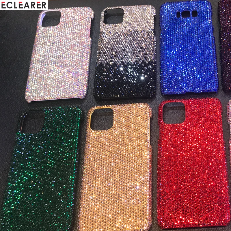 

Customized Case For Apple iPhone 11 Pro Max XS Samsung Galaxy Note 10 S10 Plus Luxury Bling Bling Diamond Rhinestone Case Cover