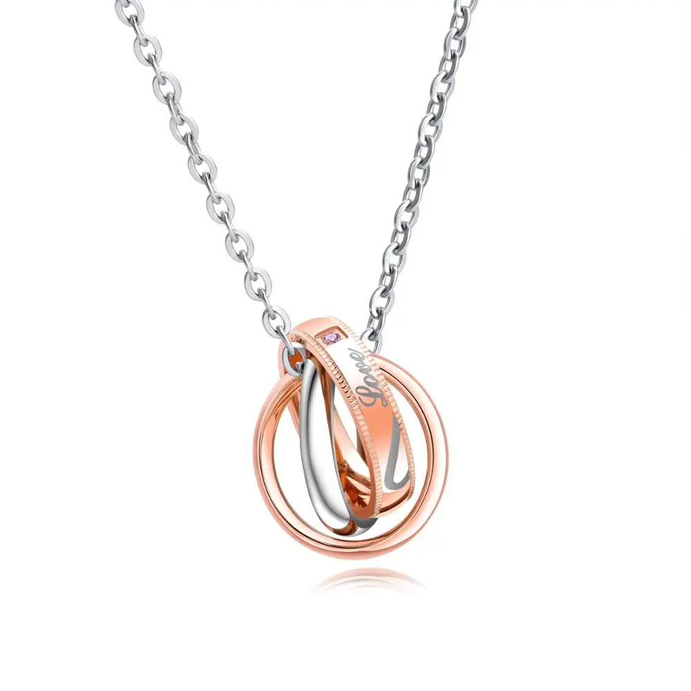 

Brand couple accessories love splicing leads to titanium steel necklace for men and Women Fashion Necklace Gifts jewelry charms