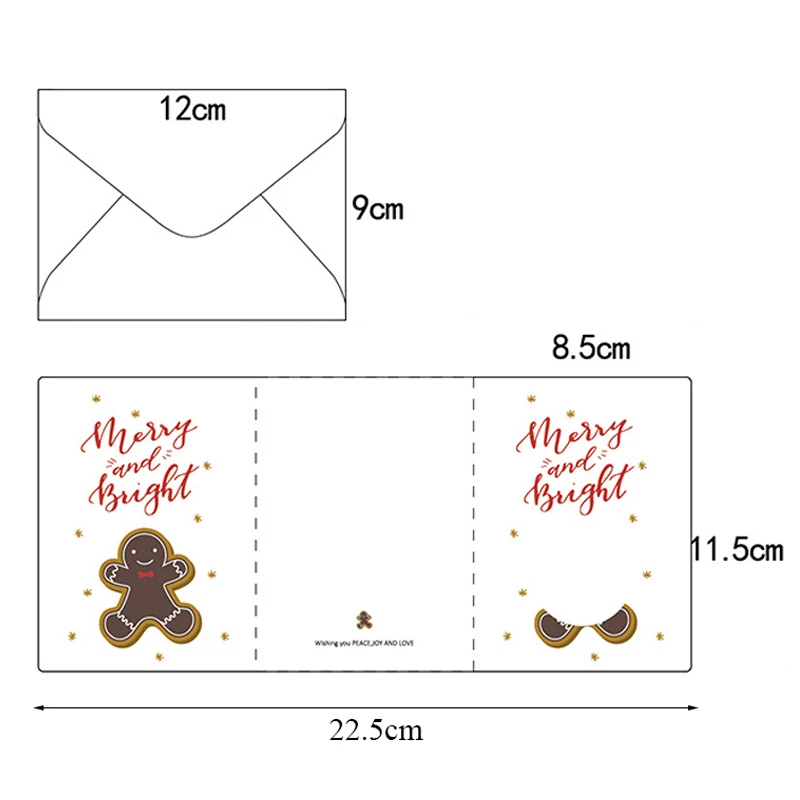 

Creative Merry Christmas Greeting Cards Navidad Folding Kids New Year Gift Cards Birthday Christmas New Year's Day Decoration