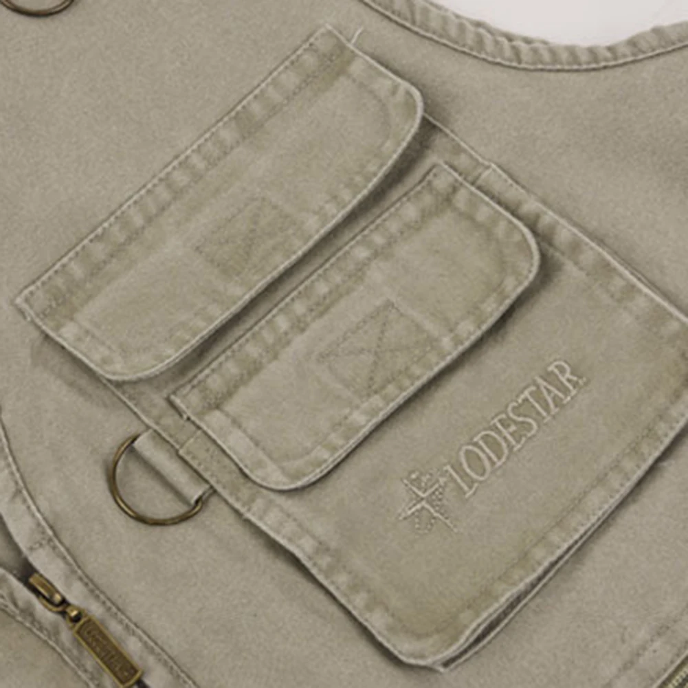 Жилетка мужская повседневная хлопковая без рукавов жилет со множеством карманов