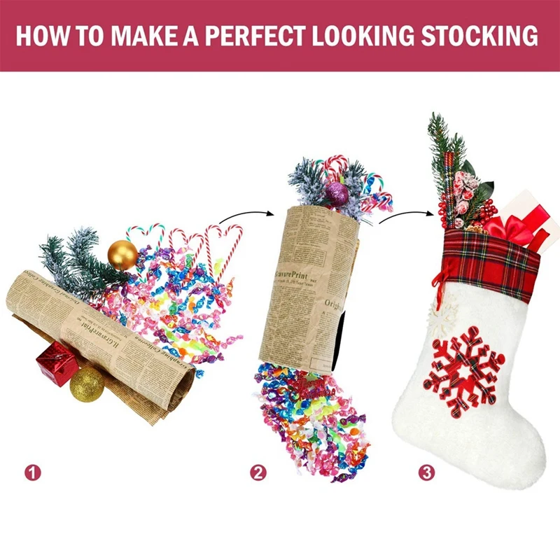 

Christmas Stockings Snowflake Christmas Tree Stocking Fireplace Hanging Stocking for Christmas Party Decorations