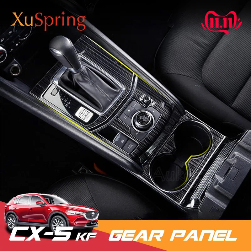 Для Mazda CX-5 CX5 KF- LHD автомобильная коробка переключения передач, Центральная панель управления, крышка, наклейки, отделка, полоски, украшение автомобиля-Стайлинг