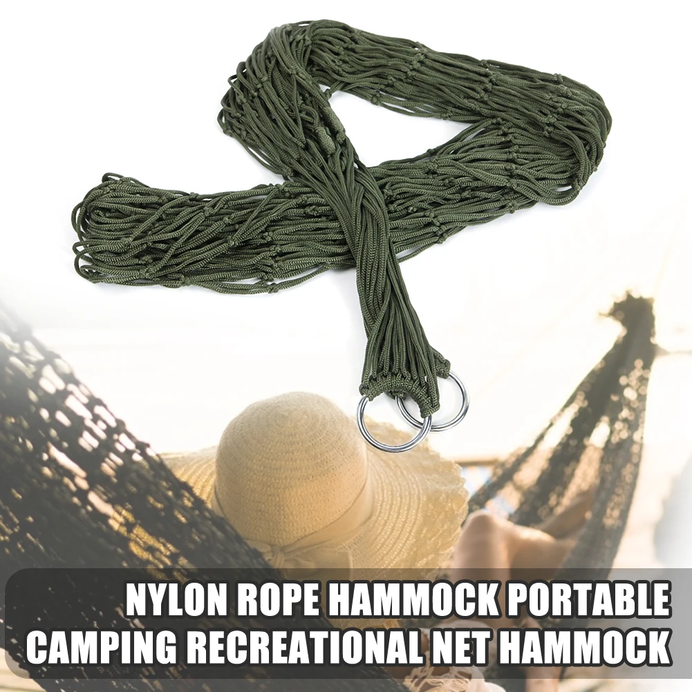 

Portable Outdoor Sport Nylon Hammock Camping Mesh Net for Outdoor Garden Beach Yard Travel Garden Swing Hanging Bed