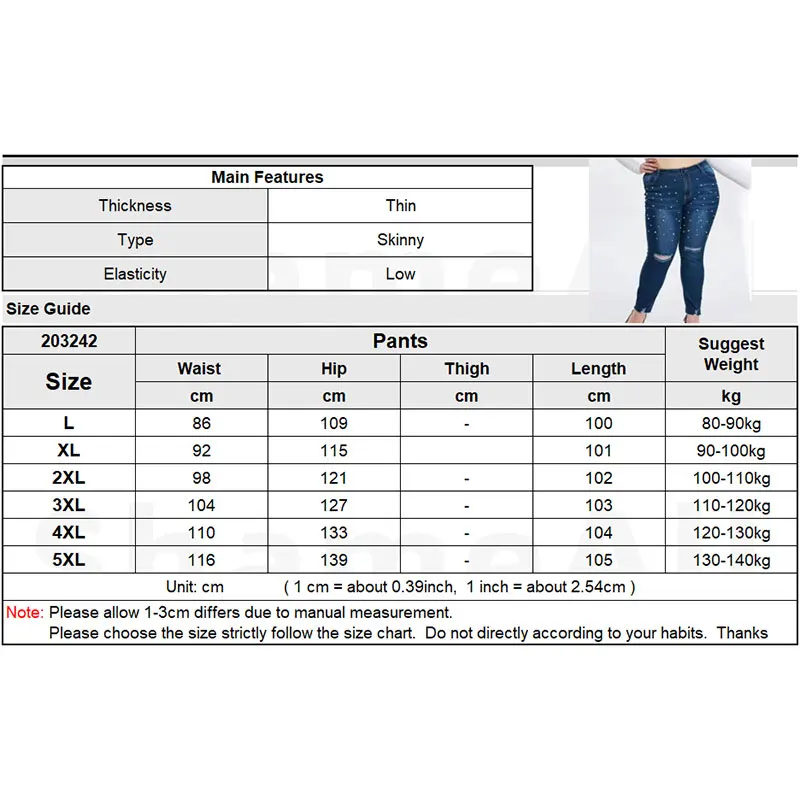 

Korea Plus Size Pearls Beading Ripped Holes Knee Slim Fit Long Pencil Jeans Mom 4xl Streetwear High Waist Fringe Tassel Hem Jean