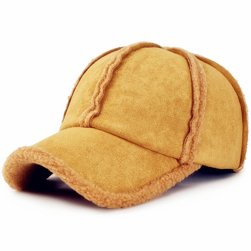 [NORTHWOOD] Женская мода Бейсболка Зимняя Шапка Snapback Теплые Шапки Папы Casquette Femme Установленный Размер Кепки 56-60 см - Цвет: Цвет: желтый