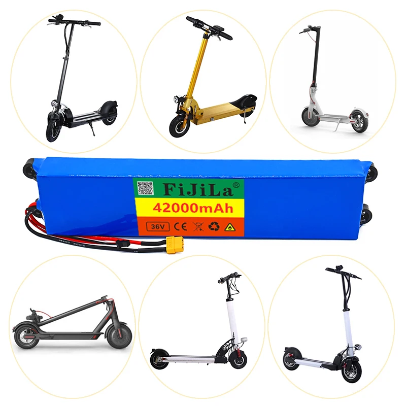 

36V 42Ah 18650 lithium battery pack 10S3P 42000mah 500W Same port 42V Electric rollers M365 ebike Power battery with BMS+Charger