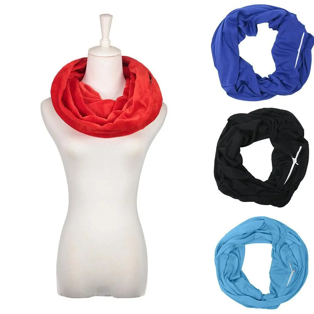 

Pocket Scarf Unlimited Bib Storage Zipper Pocket Bib Luxury Scarf Woman Christmas Scarf Winter Scarf Set Multifunction scarf