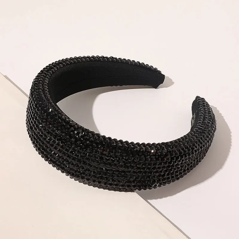 

Fashion Wide-Brimmed Headband Full Crystal Head Hoop Sponge Point Diamond Hair Hoop Luxury Shiny Hair Accessories 2021 New