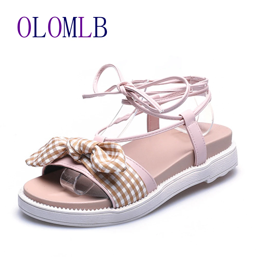 Новинка 2020 года обувь на платформе с толстой подошвой сандалии бантом женская