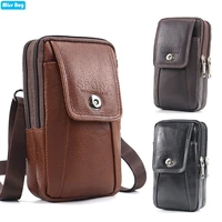 leather cell phone pouch belt clip holster case for iphone 13 pro maxsamsung galaxy note 20 ultra m22 phone bag men women purse