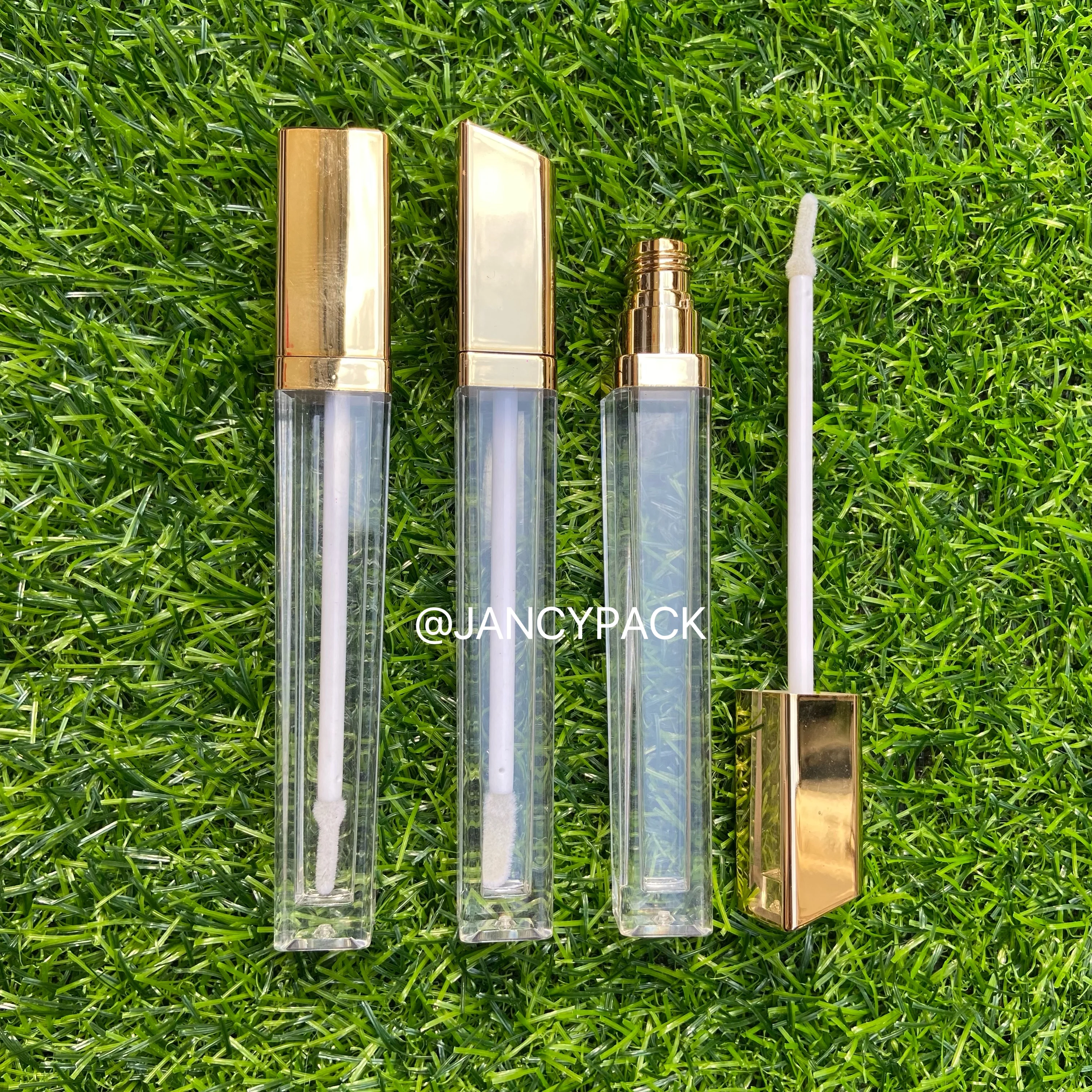 

8ml Square Lip Gloss Tube DIY Lip Gloss Containers Bottle Empty Refillable Glitter Gold Luxury Cosmetic Clear Makeup Tool