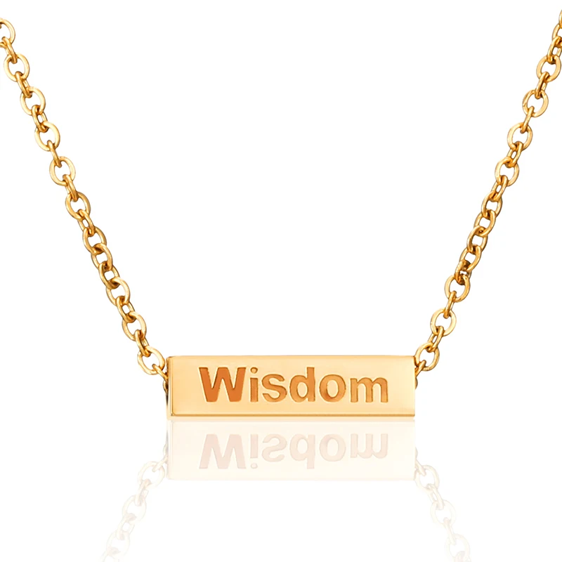 Ожерелье цепочка из нержавеющей стали с подвеской желание ID Bar ожерелье на