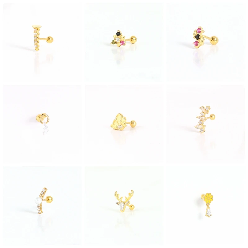 

Автоклав 925 стерлингового серебра серьги-гвоздики микро инкрустация CZ Циркон пирсинг серьги для Для женщин нежные ювелирные изделия kolczyki