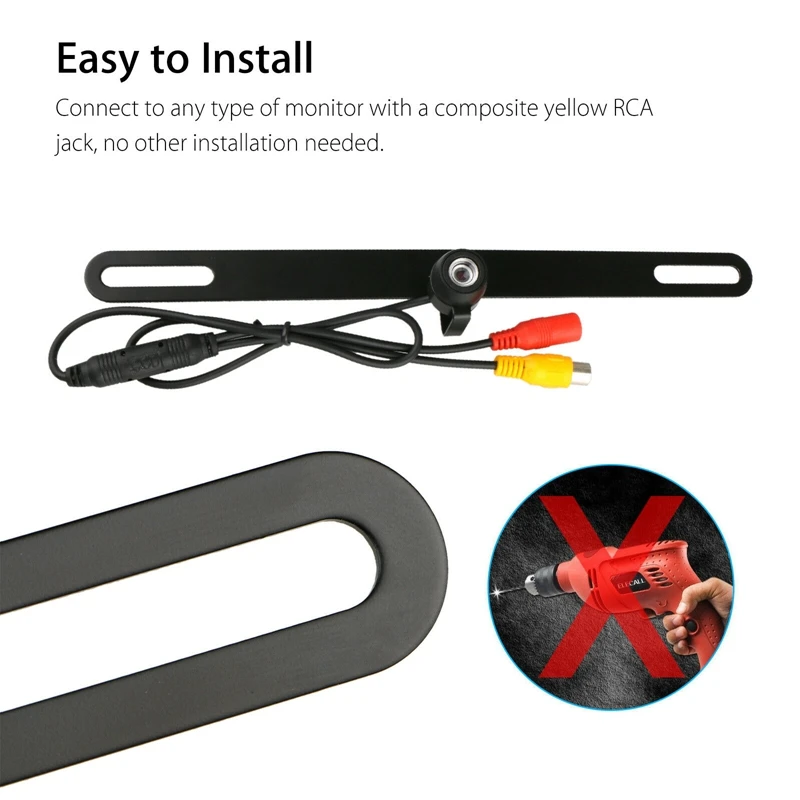 

Car Rearview Reversing Backup Camera 170 Degree License Plate Rear View Reverse License Plate Parking Camera